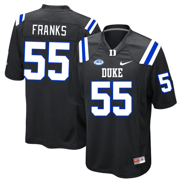 Men #55 Zachary Franks Duke Blue Devils College Football Jerseys Stitched-Black